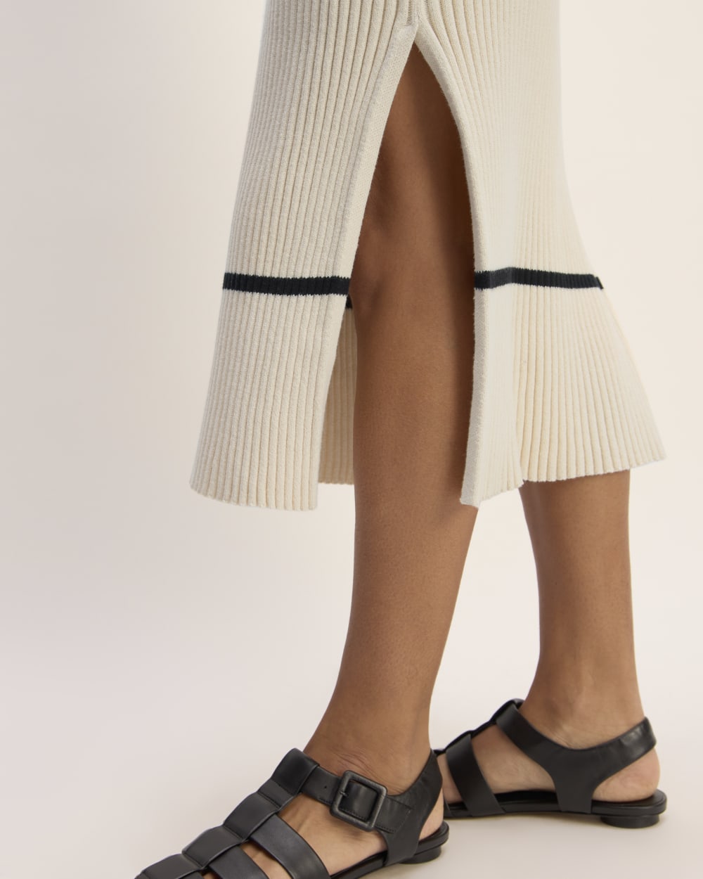The Cotton Wide Rib Midi Dress | Canvas - Image 5