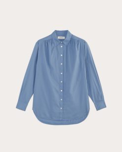 Alternative view of The Gathered Shirt in Silky Cotton | Bluebell