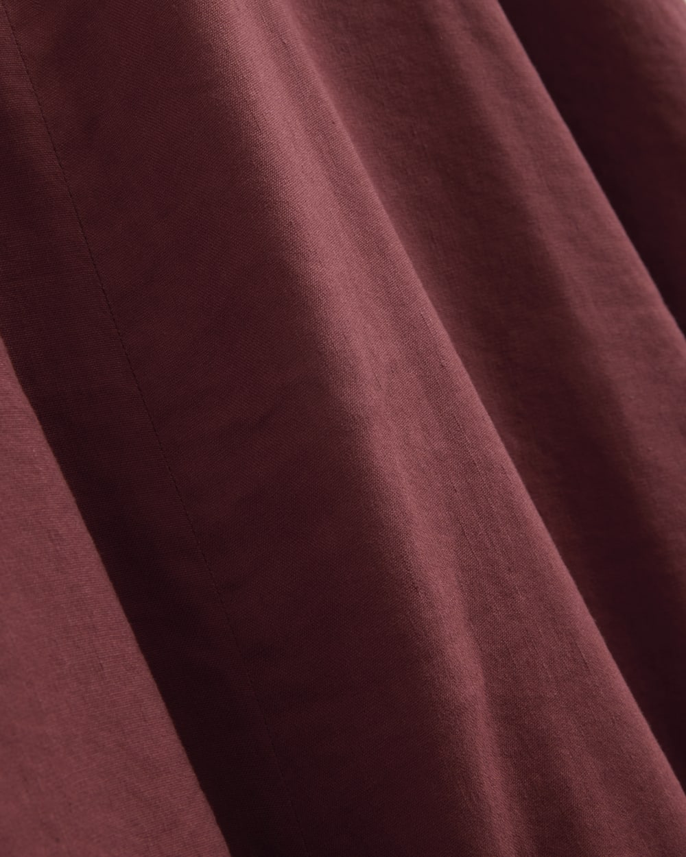 Tie-Neck Dress in Stretch Linen | Henna Red - Image 7