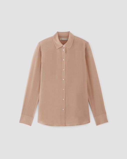 Alternative view of The Must-Have Shirt in Washable Silk | Blush Pink