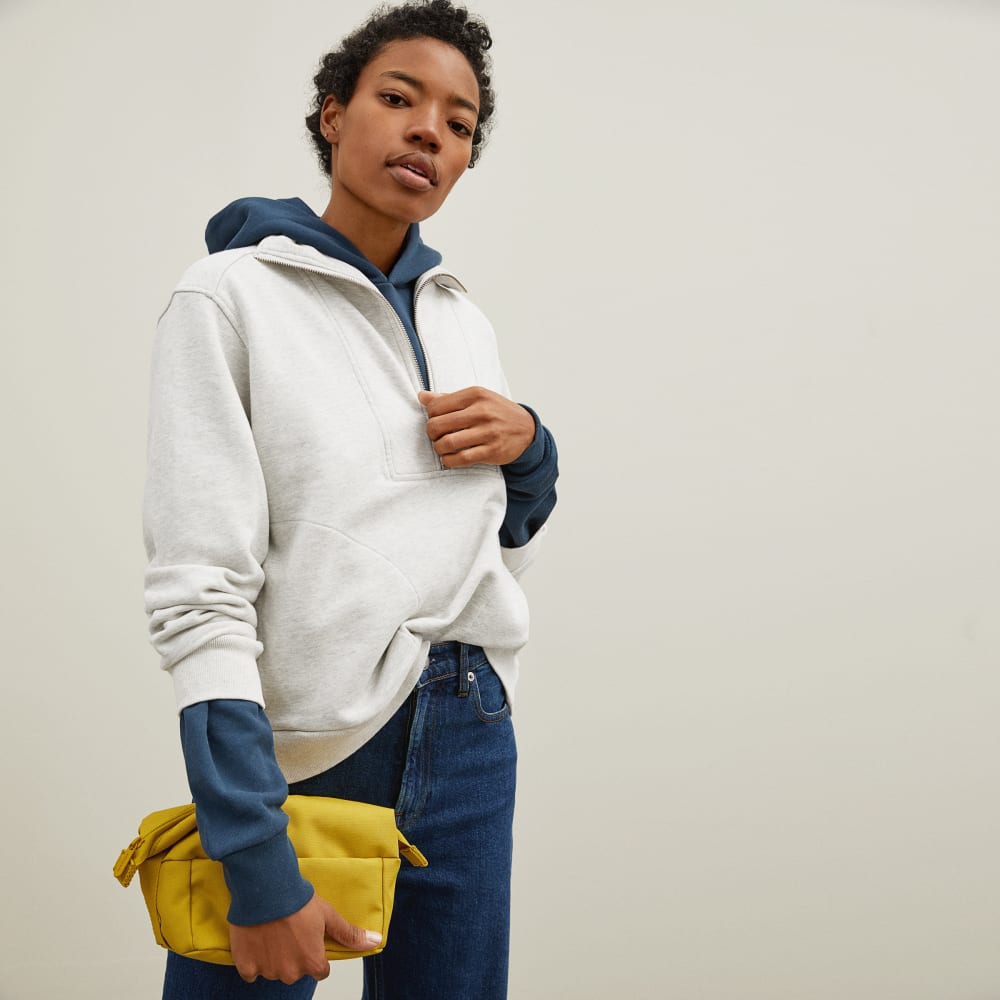 The Track Half-Zip | Light Heather Grey - Image 2