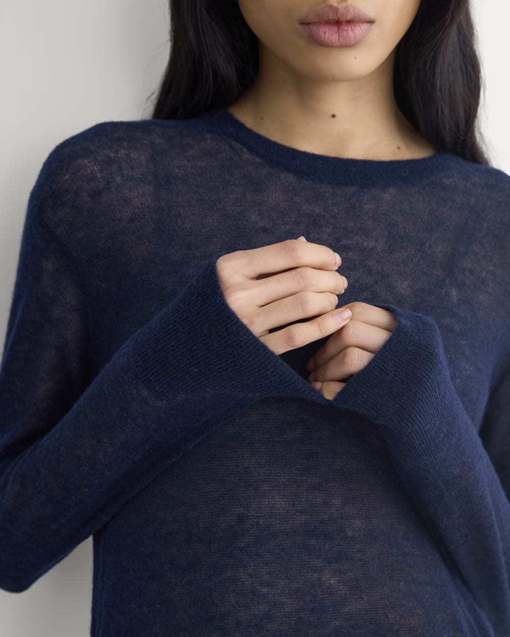 The Air Alpaca™ Relaxed Crew Top | Navy - Image 4