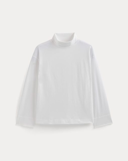 Alternative view of Slouchy Turtleneck In Essential Cotton | White