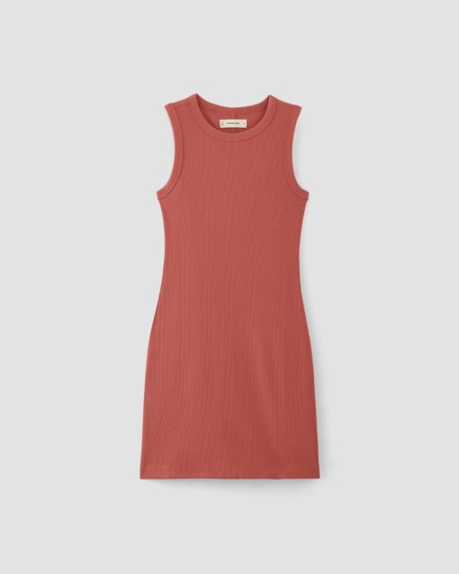 Alternative view of The Ribbed Mini Dress | Coral