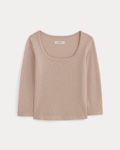 Alternative view of The Pointelle Scoop-Neck Top | Rose Smoke