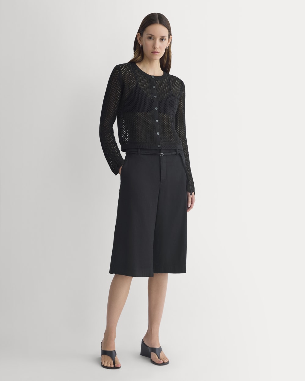 Lace-Knit Cardigan | Black - Image 4