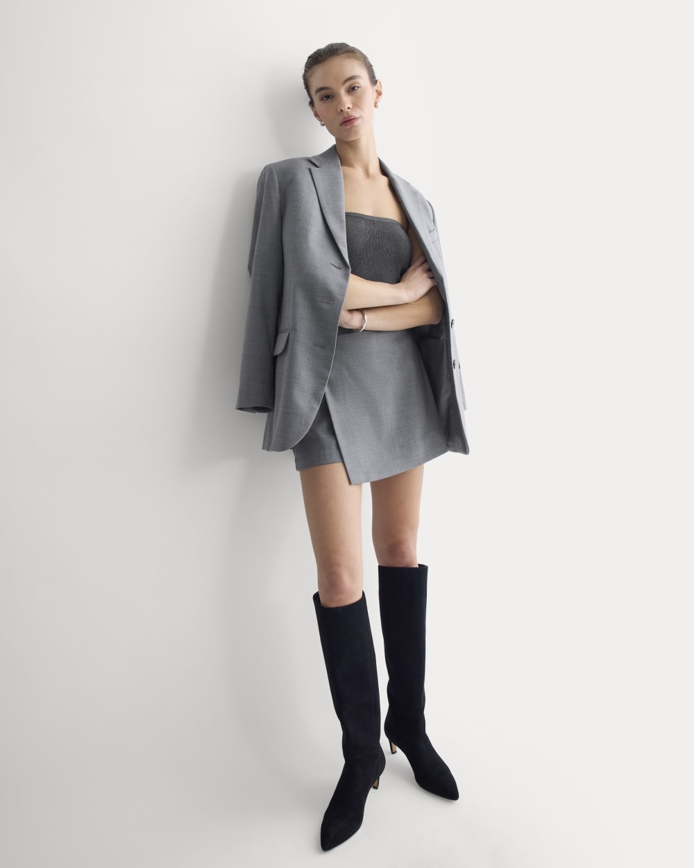 Knit Tube Top | Heathered Soot - Image 7