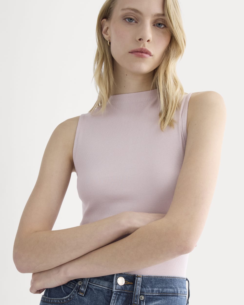 The Luxe Rib Funnel-Neck Tank | Burnished Lilac