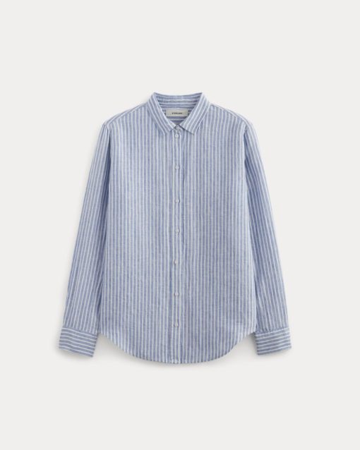 Alternative view of The Must-Have Shirt in Linen | Bluebell / Bone