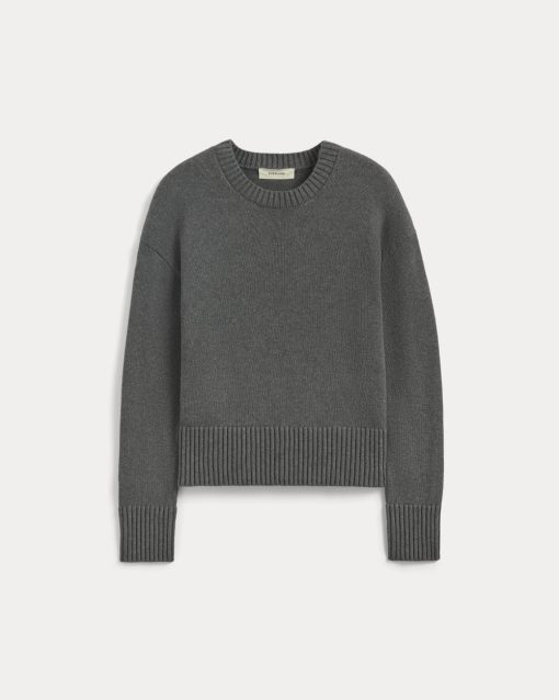 Alternative view of The Boxy Sweater in Everyday Cotton | Heathered Charcoal