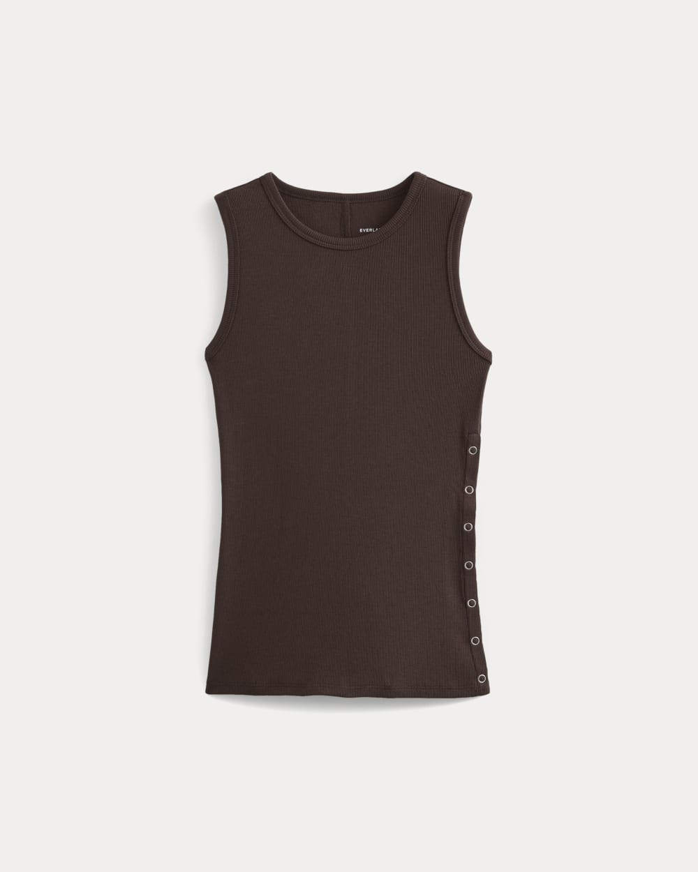 Luxe Rib Side Snap Tank | Coffee Bean - Image 3