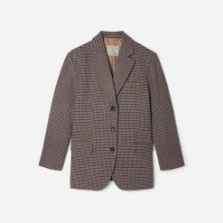 Alternative view of The ReWool® '80s Blazer | Blue / Brown Houndstooth