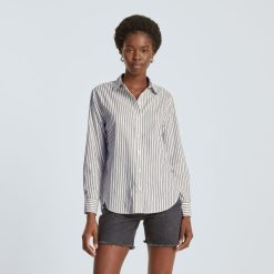 Alternative view of The Must-Have Shirt in Silky Cotton | Deep Blue / Canvas