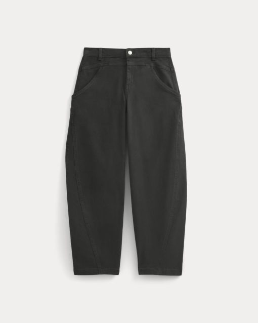 Alternative view of Double-Stitch Barrel Pant | Black