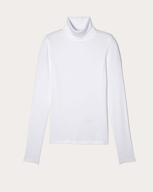 Alternative view of The Luxe Rib Turtleneck | White