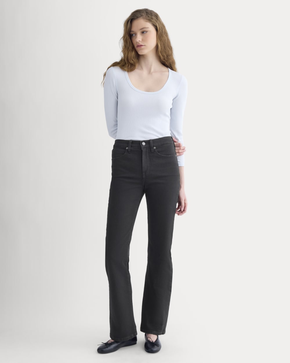 Luxe Rib Deep U-Neck Top | Skywriting - Image 3