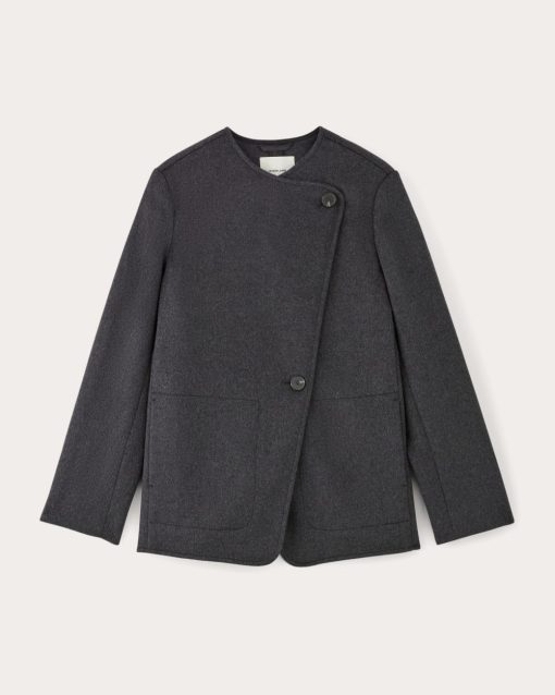 Alternative view of The October Coat | Dark Charcoal Melange