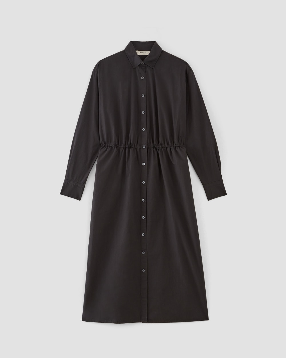 The Supima® Cotton Midi Shirt Dress | Black - Image 2