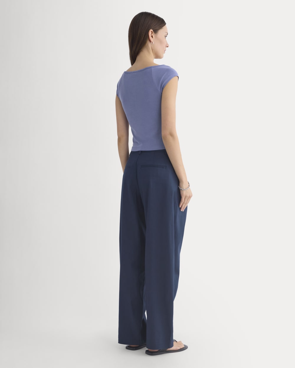 Boatneck Cap-Sleeve Top in Butterknit | Blue Dusk - Image 5