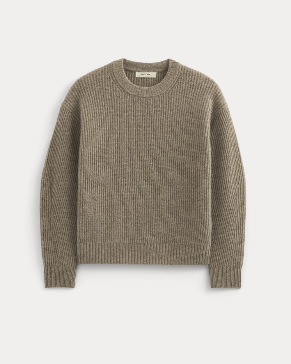 The Cocoon Crew in Wool Cashmere | Light Heathered Taupe - Image 2