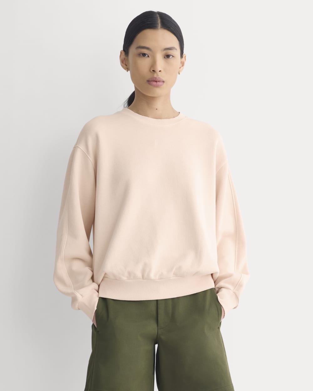 Lightweight Terry Blouson Crew | Pale Peach