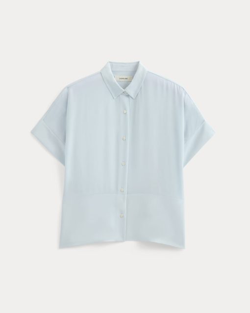 Alternative view of The Boxy Shirt in Washable Silk | Skywriting