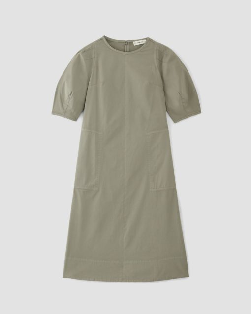 Alternative view of The Short-Sleeve Puff Midi Dress | Sage Green