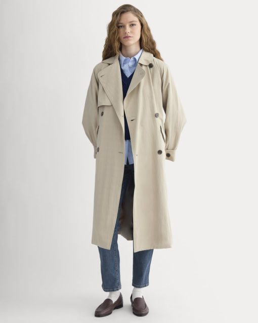 Drapey Twill Trench | Trench Coat Khaki