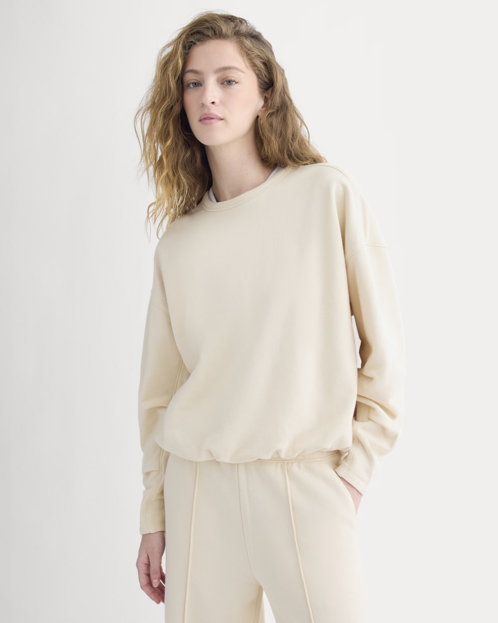 Lightweight Terry Bubble Sweatshirt | Parchment - Image 4