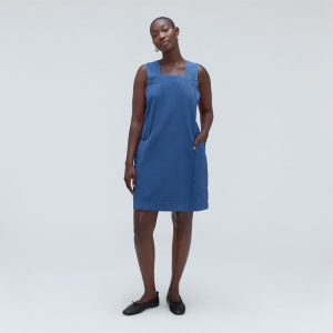 Alternative view of The Cross-Back Apron Mini Dress | Deep Blue