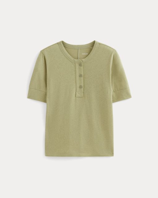 Alternative view of The Henley in Cotton Linen | Eucalyptus
