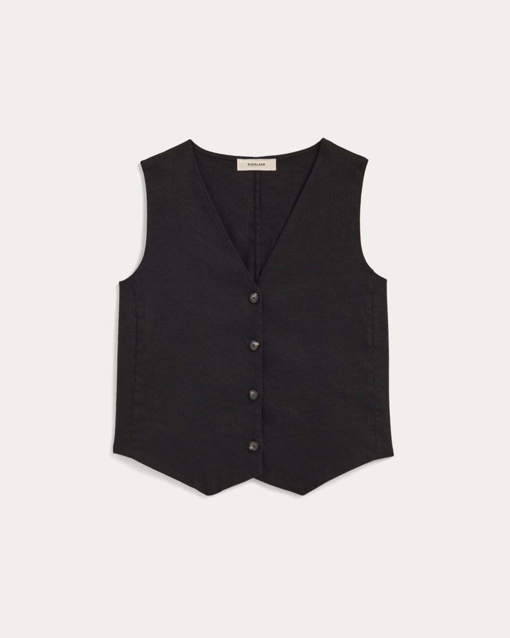 The Vest in Stretch Linen | Black - Image 2