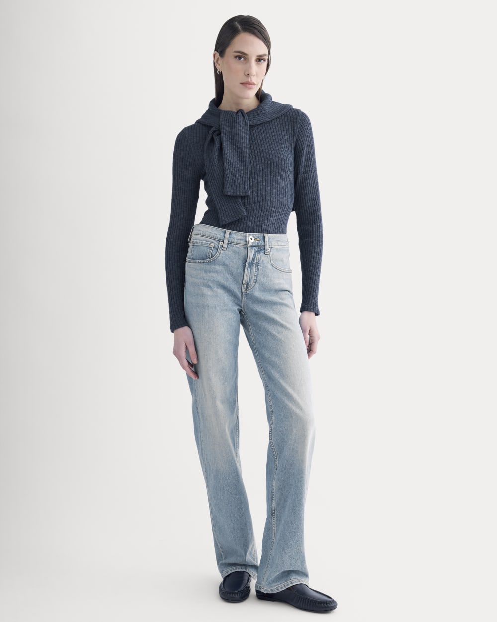 The Cozy Rib Long-Sleeve Tee | Mood Indigo - Image 4