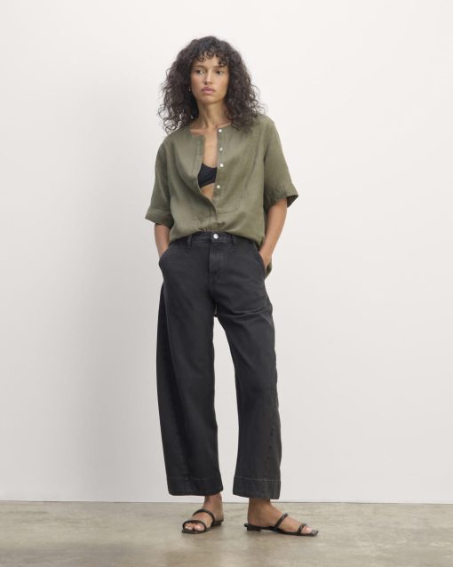 Alternative view of The Bib Shirt in Linen | Kalamata