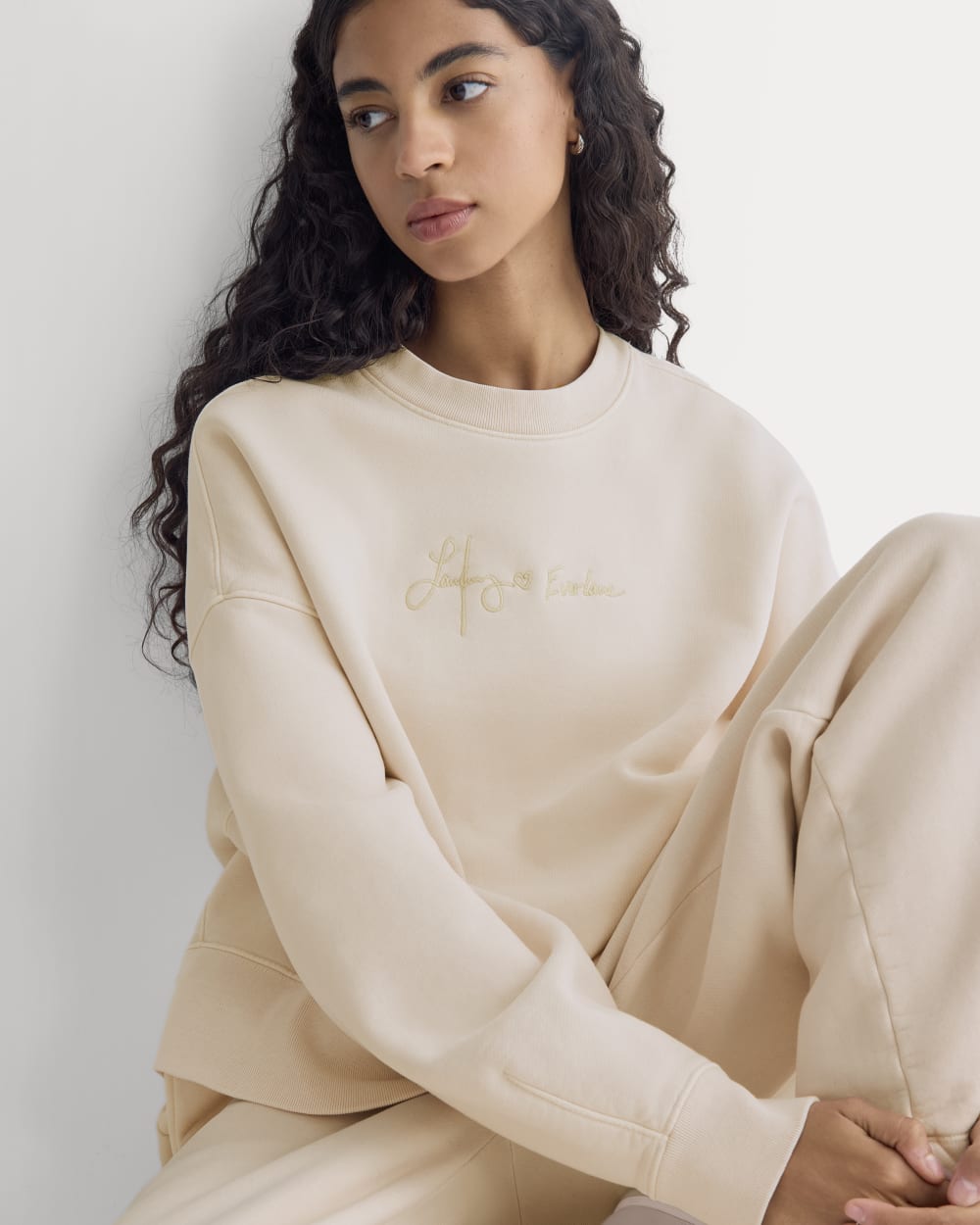 Everlane x The Laufey Foundation Cropped Sweatshirt | Pale Peony - Image 6