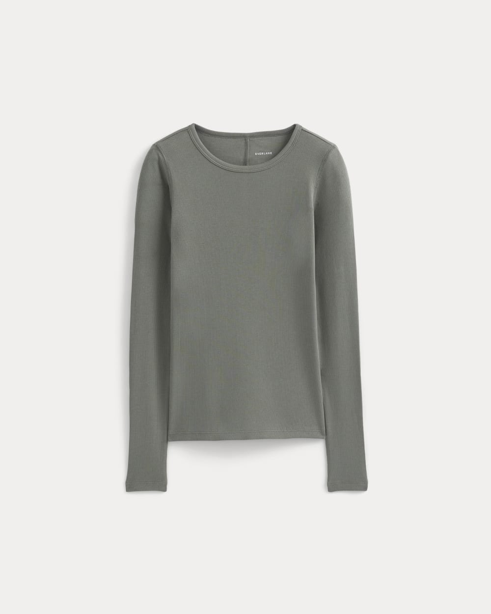 The Luxe Rib Long-Sleeve Crew | Agave Green - Image 2