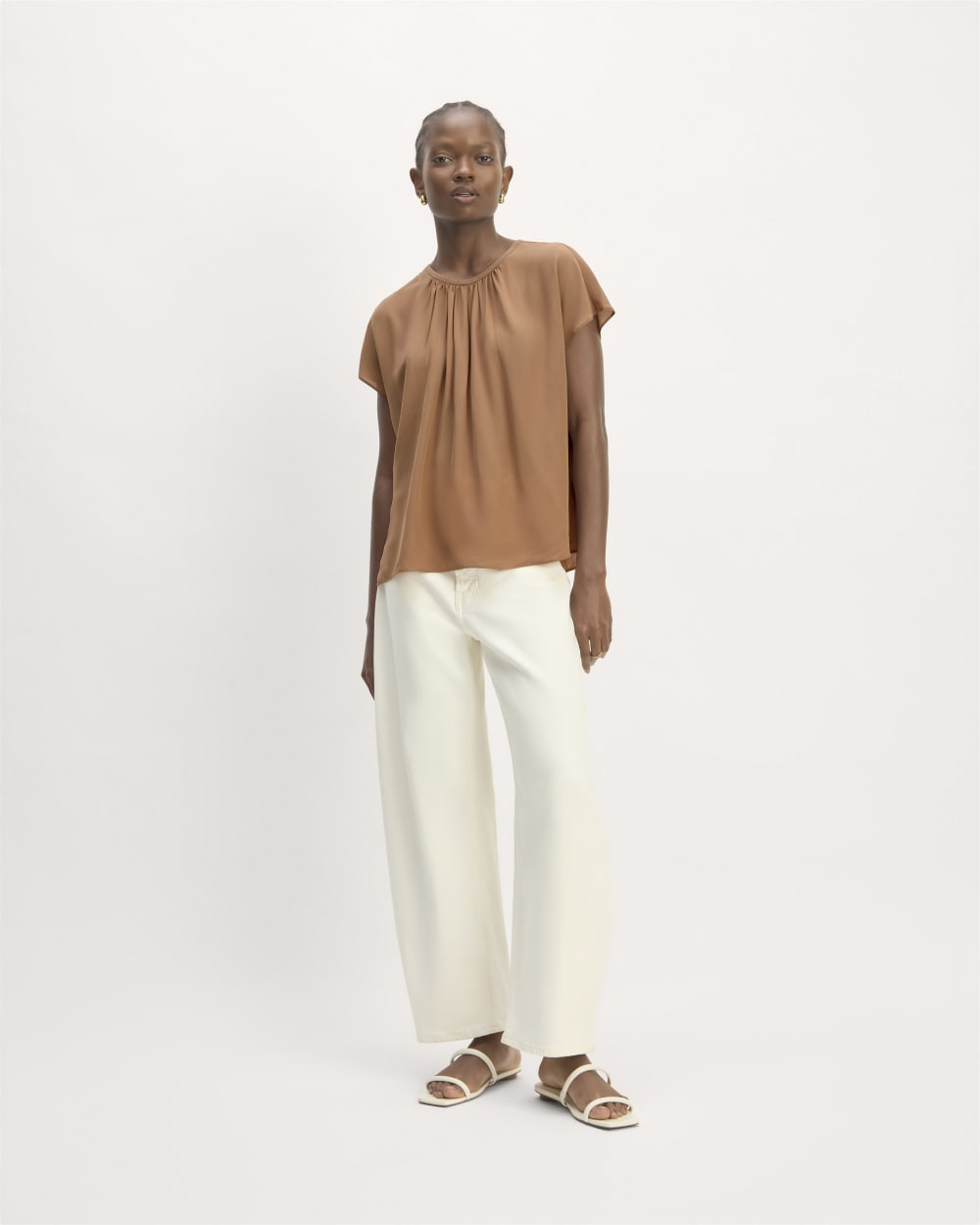 The Gathered Neck Top | Carob Brown - Image 4