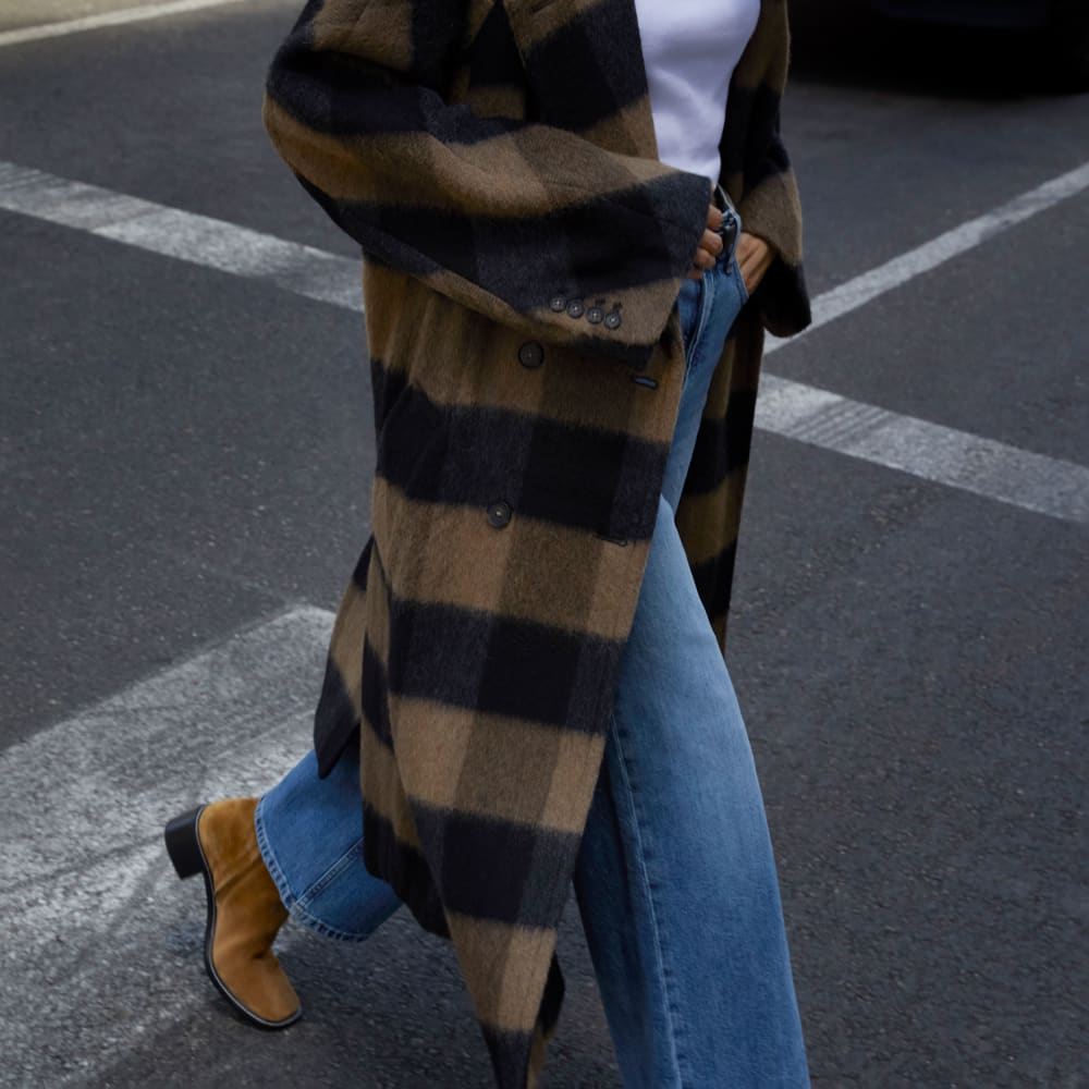 The Brushed Italian ReWool® Peacoat | Camel Buffalo Check - Image 5