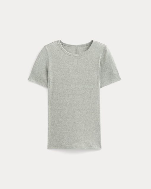 Alternative view of The Luxe Rib Crew | Classic Heather Grey