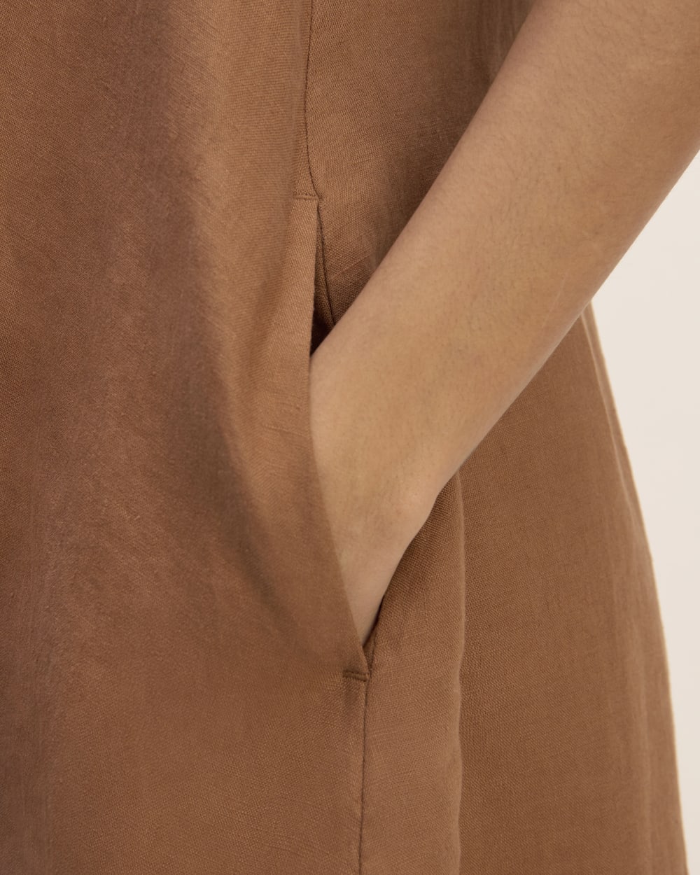 The Daytripper Dress in Linen | Carob Brown - Image 5