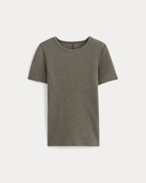 Alternative view of The Luxe Rib Crew | Heathered Fatigue