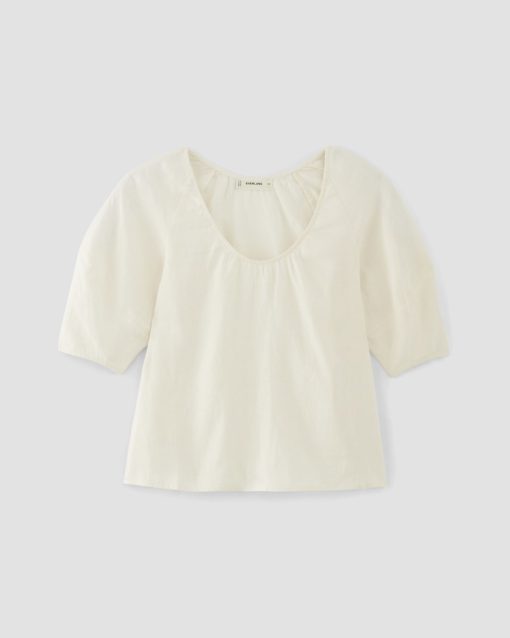 Alternative view of The Scoop Top in Linen | Bone