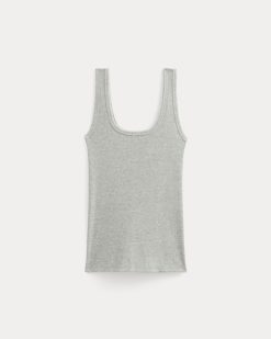 Alternative view of The Luxe Rib Square-Neck Tank | Classic Heather Grey
