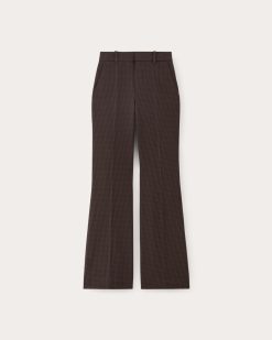 Alternative view of The Bi-Stretch Flare Pant | Brown Houndstooth