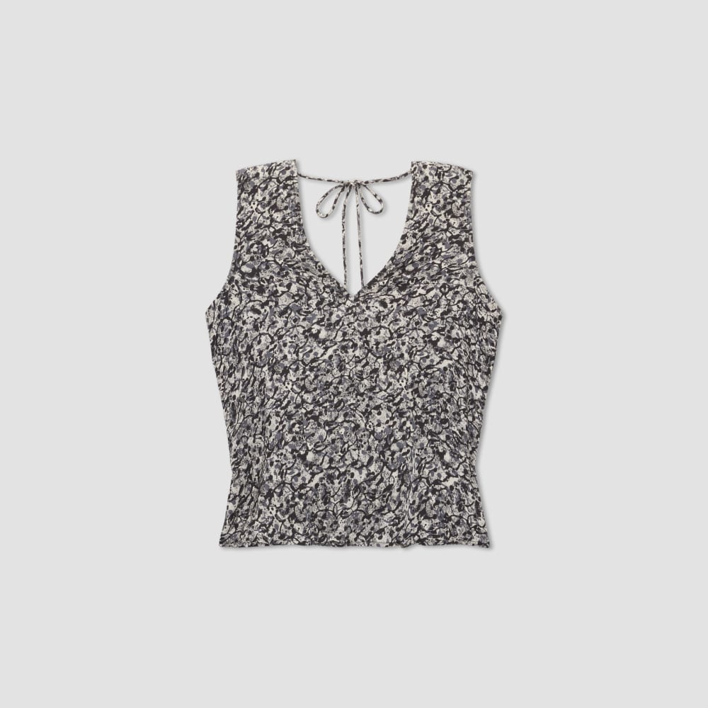 The Satin V-Neck Top | Splatter - Image 2