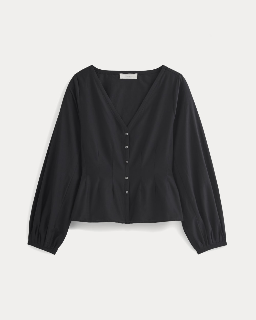 Balloon Sleeve Top in Cotton Silk | Black - Image 2