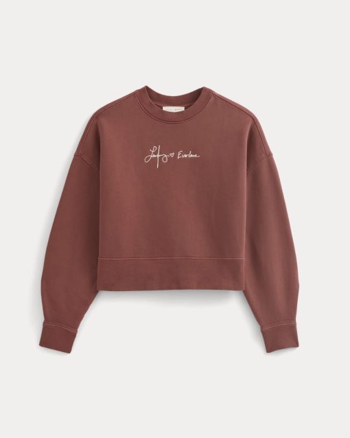 Alternative view of Everlane x The Laufey Foundation Cropped Sweatshirt | Dusty Red