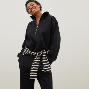 Alternative view of The Track Half-Zip | Black