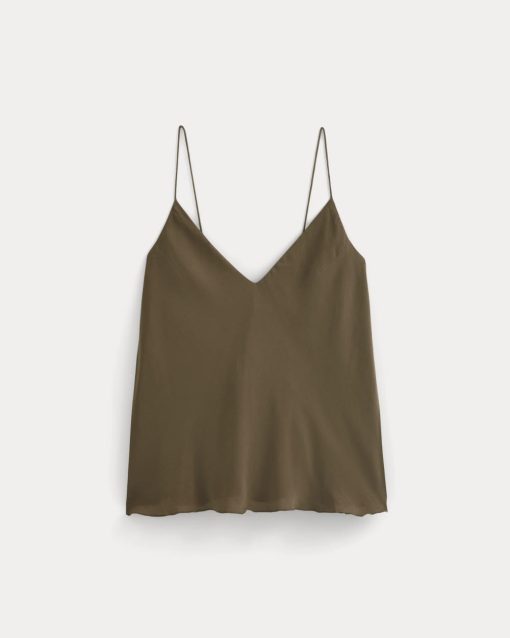 Alternative view of The Tie Back Cami in Washable Silk | Beech