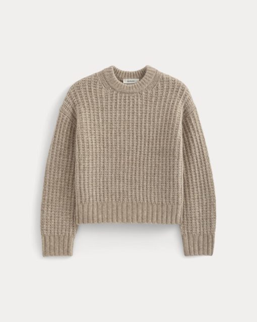 Alternative view of Waffle Sweater in Cloud | Heathered Oatmeal